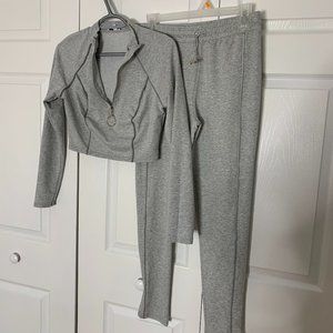 Fashion Nova Friendly Competition Two Piece Set - Charcoal